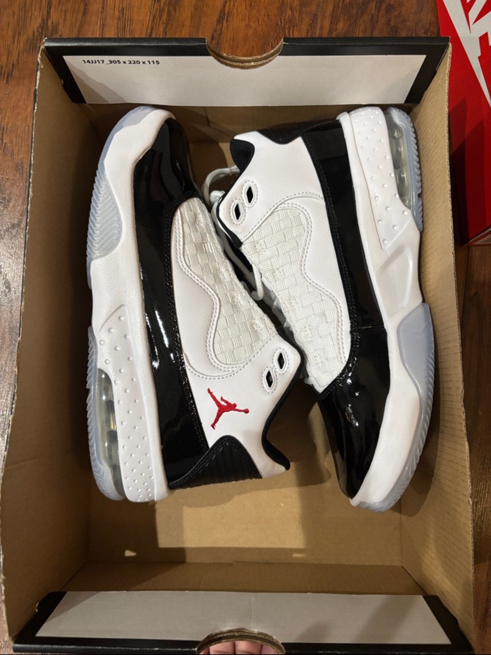 Nike Jordan Kids' Mac Aura2 Black, White & Red Low-Top Sneakers